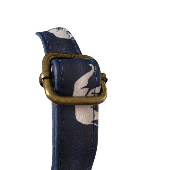 Women's blue and white elephant pattern shoulder bag handbag bag - Picture 8 of 10